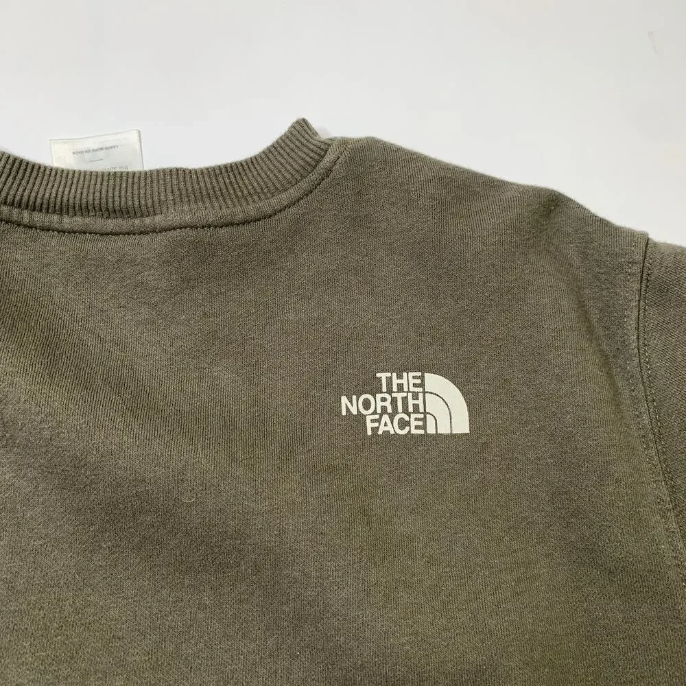 The North Face Sweatshirt Mens L Large Moss Green Mountain Graphic Fleece Lined
